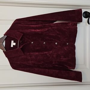 Cottagecore Merlot Shacket | Vintage-Inspired Corduroy Jacket| W Sz. L